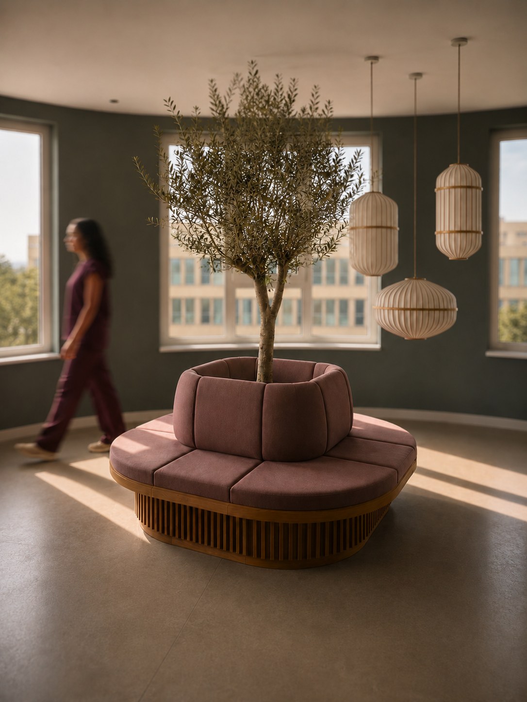 bogenwerk wartebereich baum zahnarztpraxis berlin karlshorst